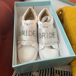 Blue by Betsey Johnson Liana Satin Jeweled Bride Sneakers